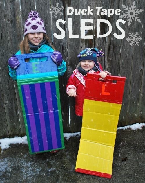 Don't have a sled handy? Make your own with duct tape!