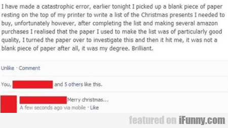 I Have Made A Catastrophic