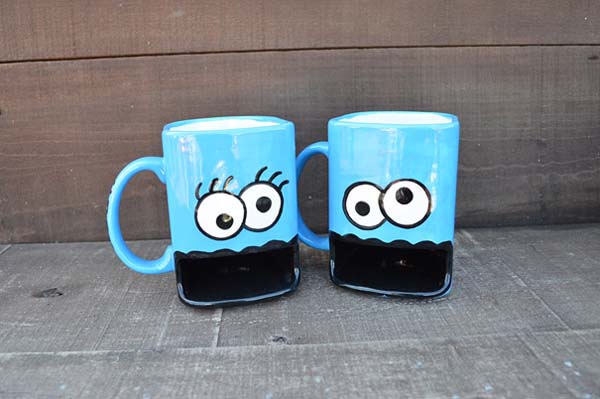 b13b4a5c465c8ebdac5b65be46148804 Let Your Creativity Soar By Using These 24 Incredible Coffee Mugs. #15 Is My Favorite. 3.) Cookie monster mugs (with cookie holder)