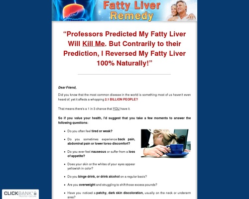 Fatty Liver Remedy ~ Brand New With a 10.3% Conversion Rate!